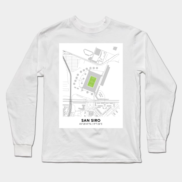 San Siro Map Design Long Sleeve T-Shirt by TopFootballStadiums